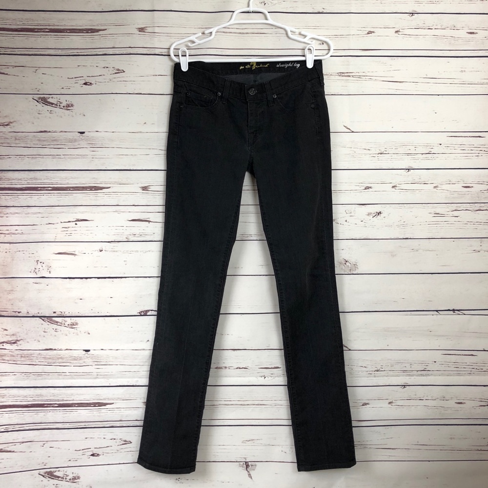 7 For All Mankind Straight Leg Jeans Washed Black